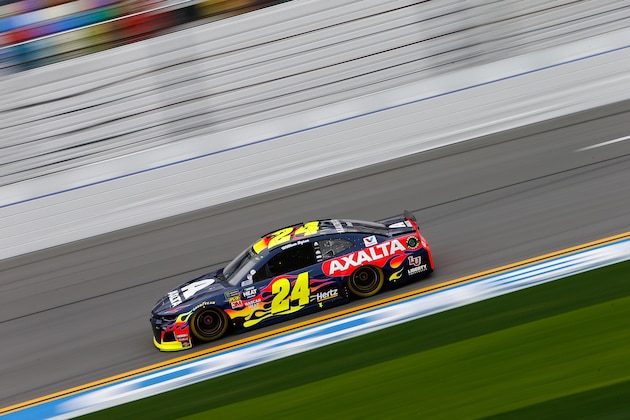 DAYTONA BEACH, FL - FEBRUARY 10:  William Byron, driver of the #24 Axalta Chevrolet, drives during qualifying for the Monster Energy NASCAR Cup Series 61st Annual Daytona 500 at Daytona International Speedway on February 10, 2019 in Daytona Beach, Florida.  (Photo by Jonathan Ferrey/Getty Images)