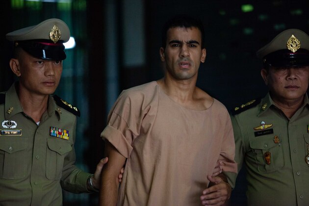 BANGKOK, THAILAND - FEBRUARY 04:  The departure of Hakeem al-Araibi, a refugee footballer, from Bangkok's Criminal Court on February 4, 2019 in Bangkok, Thailand. The Thai court is hearing the request to extradite the Bahraini football player, who was detained in Bangkok during his honeymoon. (Photo by Lauren DeCicca/Getty Images)