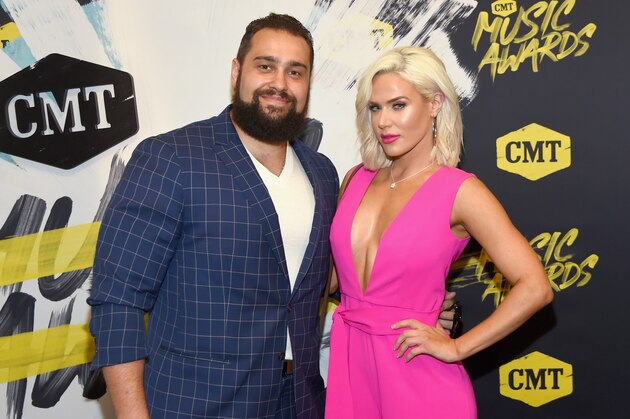 NASHVILLE, TN - JUNE 06: Rusev (L) and Lana (R) attend the 2018 CMT Music Awards at Bridgestone Arena on June 6, 2018 in Nashville, Tennessee.  (Photo by Rick Diamond/Getty Images for CMT)