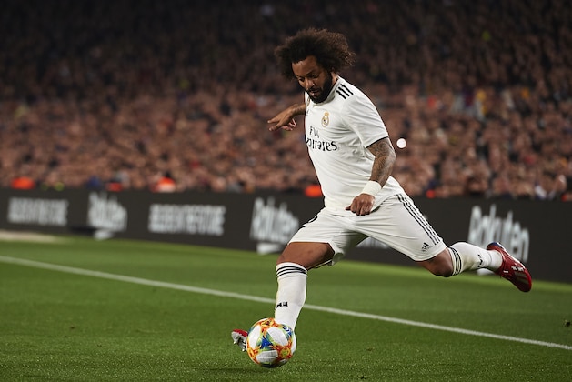 BARCELONA, SPAIN - FEBRUARY 06: Marcelo of Real Madrid in action during the Copa del Rey Semi Final first leg match between FC Barcelona and Real Madrid at Nou Camp on February 06, 2019 in Barcelona, Spain. (Photo by Quality Sport Images/Getty Images)