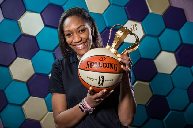CHARLOTTE NC - FEBRUARY 14: A'ja Wilson of the Las Vegas Aces poses for portraits during the NBAE Circuit as part of 2019 NBA All-Star Weekend on February 14, 2019 at the Sheraton Charlotte Hotel in Charlotte, North Carolina. NOTE TO USER: User expressly acknowledges and agrees that, by downloading and/or using this photograph, user is consenting to the terms and conditions of the Getty Images License Agreement. Mandatory Copyright Notice: Copyright 2019 NBAE (Photo by Michael J. LeBrecht II/NBAE via Getty Images)