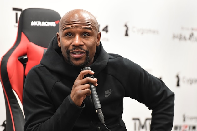 US boxing legend Floyd Mayweather Jr speaks during his press conference after winning the exhibition fight against Kickboxer Tenshin Nasukawa of Japan at Saitama Super Arena in Saitama on early January 1, 2019. - Floyd Mayweather beat Japanese kickboxing phenomenon Tenshin Nasukawa by a technical knock-out in the first round of a New Year's Eve 'exhibition' bout that brought the US boxing superstar out of retirement. (Photo by Toshifumi KITAMURA / AFP)        (Photo credit should read TOSHIFUMI KITAMURA/AFP/Getty Images)