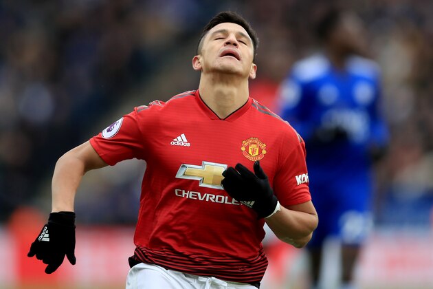 LEICESTER, ENGLAND - FEBRUARY 03:  Alexis Sanchez of Manchester United during the Premier League match between Leicester City and Manchester United at The King Power Stadium on February 3, 2019 in Leicester, United Kingdom. (Photo by Marc Atkins/Getty Images)