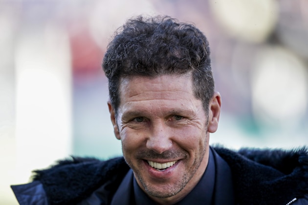 MADRID, SPAIN - FEBRUARY 16: coach Diego Simeone of Atletico Madrid during the La Liga Santander  match between Rayo Vallecano v Atletico Madrid at the Campo de Fútbol de Vallecas on February 16, 2019 in Madrid Spain (Photo by David S. Bustamante/Soccrates/Getty Images)