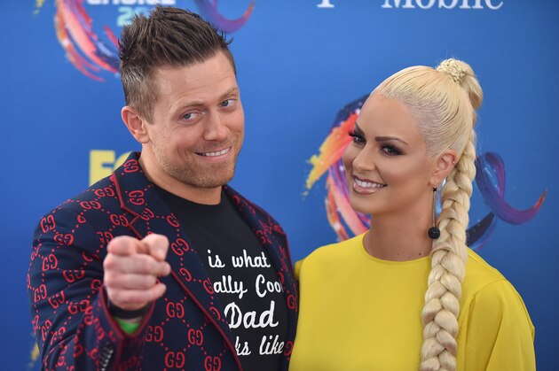 US wrestlers Mike 'The Miz' Mizanin and Maryse Mizanin attend the Teen Choice Awards 2018 in Los Angeles, California, on August 12, 2018. (Photo by LISA O'CONNOR / AFP)        (Photo credit should read LISA O'CONNOR/AFP/Getty Images)