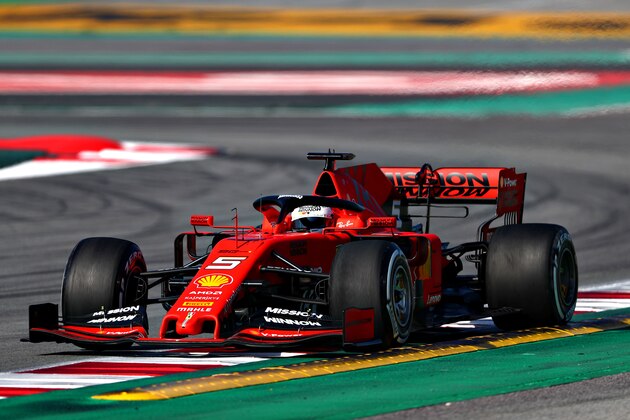 MONTMELO, SPAIN - FEBRUARY 18: Sebastian Vettel of Germany driving the (5) Scuderia Ferrari SF90 on track during day one of F1 Winter Testing at Circuit de Catalunya on February 18, 2019 in Montmelo, Spain. (Photo by Dan Istitene/Getty Images)