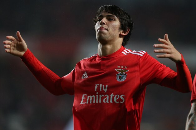 LISBON, PORTUGAL - FEBRUARY 10:  Joao Felix of SL Benfica celebrates after scoring a goal during the Liga NOS match between SL Benfica and CD Nacional at Estadio da Luz on February 10, 2019 in Lisbon, Portugal.  (Photo by Gualter Fatia/Getty Images)