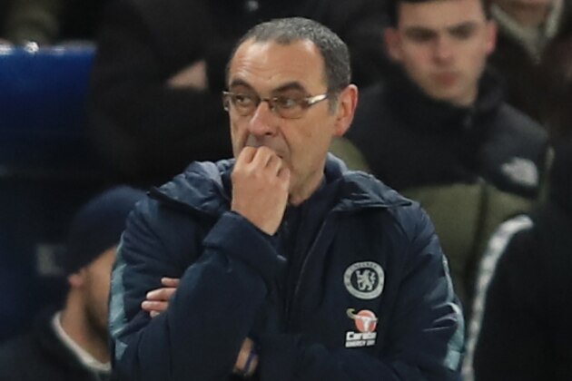 LONDON, ENGLAND - FEBRUARY 18:  Maurizio Sarri manager of Chelsea during the FA Cup Fifth Round match between Chelsea and Manchester United at Stamford Bridge on February 18, 2019 in London, United Kingdom. (Photo by Marc Atkins/Getty Images)