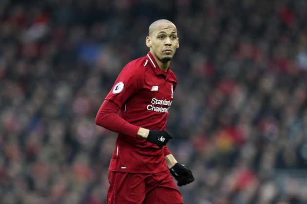 LIVERPOOL, ENGLAND - JANUARY 19: Fabinho of Liverpool during the Premier League match between Liverpool FC and Crystal Palace at Anfield on January 19, 2019 in Liverpool, United Kingdom. (Photo by James Baylis - AMA/Getty Images)