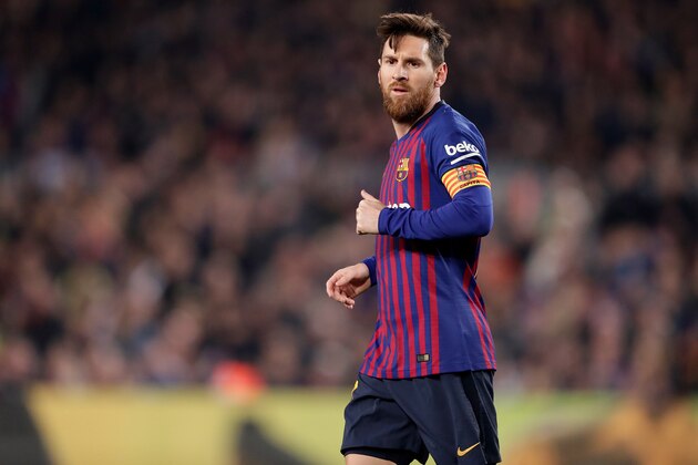 BARCELONA, SPAIN - FEBRUARY 16: Lionel Messi of FC Barcelona  during the La Liga Santander  match between FC Barcelona v Real Valladolid at the Camp Nou on February 16, 2019 in Barcelona Spain (Photo by Jeroen Meuwsen/Soccrates/Getty Images)