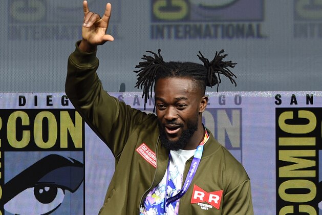 SAN DIEGO, CA - JULY 19:  Kofi Kingston speaks onstage during the Dragon Ball Super panel during Comic-Con International 2018 at San Diego Convention Center on July 19, 2018 in San Diego, California.  (Photo by Kevin Winter/Getty Images)