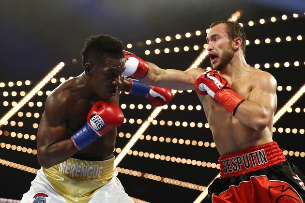 NEW YORK, NEW YORK - DECEMBER 08: Alexander Besputin punches Juan Carlos Abreu during their welterweight fight at The Hulu Theater at Madison Square Garden on December 08, 2018 in New York City. (Photo by Al Bello/Getty Images) NEW YORK, NEW YORK - DECEMBER 08: Alexander Besputin punches Juan Carlos Abreu during their welterweight fight at The Hulu Theater at Madison Square Garden on December 08, 2018 in New York City. (Photo by Al Bello/Getty Images)
