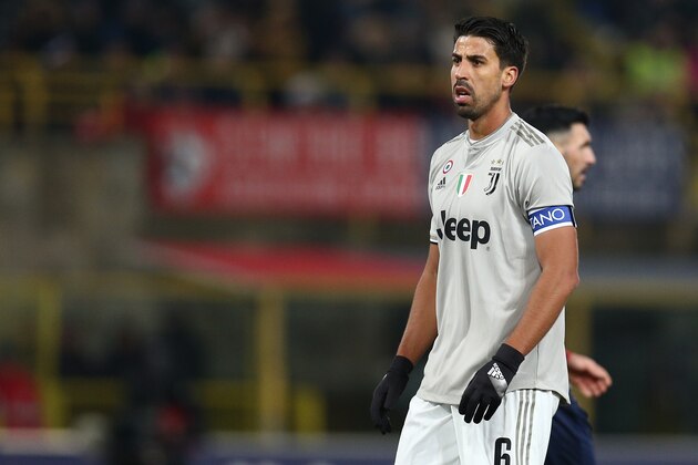 BOLOGNA, ITALY - JANUARY 12: Sami Khedira of Juventus FC during the Italian Coppa Italia  match between Bologna v Juventus at the Stadio Renato Dall'Ara on January 12, 2019 in Bologna Italy (Photo by Danilo Di Giovanni/Soccrates/Getty Images)