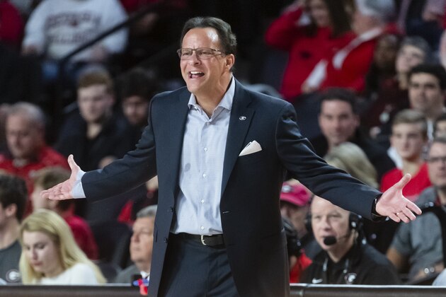 Georgia head coach Tom Crean works the sideline during the second half of an NCAA college basketball game against Arizona State, Saturday, Dec. 15, 2018, in Athens, Ga. (AP Photo/John Amis)
