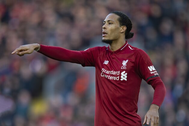 LIVERPOOL, ENGLAND - FEBRUARY 09: Virgil van Dijk of Liverpool during the Premier League match between Liverpool FC and AFC Bournemouth at Anfield on February 9, 2019 in Liverpool, United Kingdom. (Photo by Visionhaus/Getty Images)