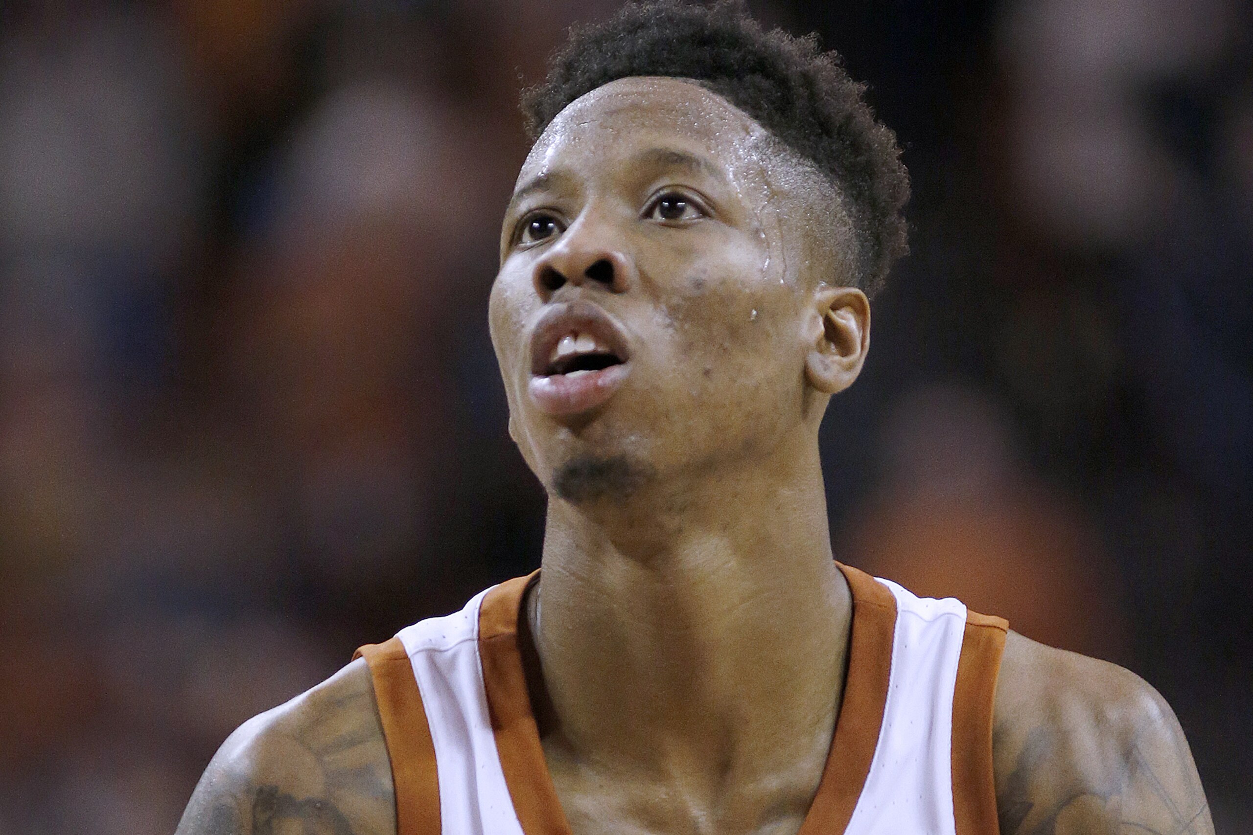 AUSTIN, TEXAS - JANUARY 29: Kerwin Roach II #12 of the Texas Longhorns shoots a free throw against the Kansas Jayhawks at The Frank Erwin Center on January 29, 2019 in Austin, Texas. (Photo by Chris Covatta/Getty Images) AUSTIN, TEXAS - JANUARY 29: Kerwin Roach II #12 of the Texas Longhorns shoots a free throw against the Kansas Jayhawks at The Frank Erwin Center on January 29, 2019 in Austin, Texas. (Photo by Chris Covatta/Getty Images)