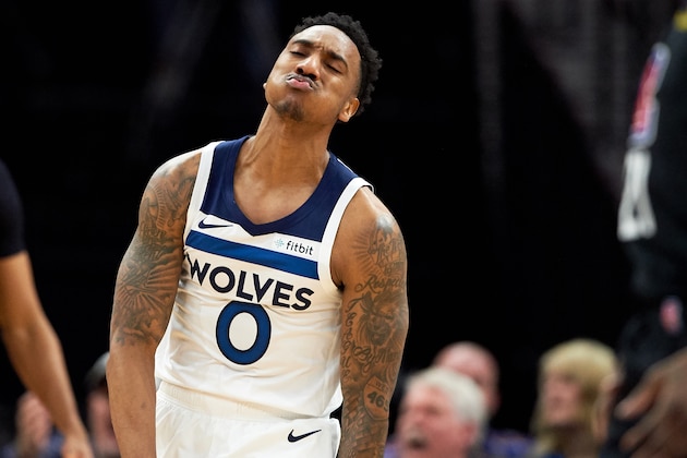 MINNEAPOLIS, MN - FEBRUARY 11: Jeff Teague #0 of the Minnesota Timberwolves reacts during the game against the Los Angeles Clippers on February 11, 2019 at the Target Center in Minneapolis, Minnesota. NOTE TO USER: User expressly acknowledges and agrees that, by downloading and or using this Photograph, user is consenting to the terms and conditions of the Getty Images License Agreement. (Photo by Hannah Foslien/Getty Images)