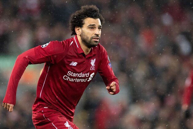 Mohamed Salah of Liverpool FC during the UEFA Champions League round of 16 match between Liverpool FC and Bayern Munich at Anfield on February 19, 2019 in Liverpool, United Kingdom(Photo by VI Images via Getty Images)