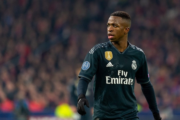 AMSTERDAM, NETHERLANDS - FEBRUARY 13: Vinicius Junior of Real Madrid looks on during the UEFA Champions League Round of 16 First Leg match between Ajax and Real Madrid at Johan Cruyff Arena on February 13, 2019 in Amsterdam. (Photo by TF-Images/TF-Images via Getty Images)