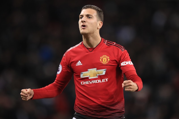 LONDON, ENGLAND - JANUARY 13: Diogo Dalot of Manchester United during the Premier League match between Tottenham Hotspur and Manchester United at Wembley Stadium on January 13, 2019 in London, United Kingdom. (Photo by Marc Atkins/Getty Images)