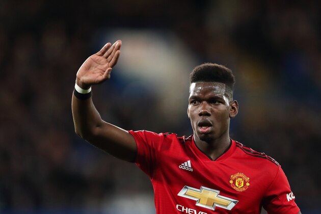 LONDON, ENGLAND - FEBRUARY 18: Paul Pogba of Manchester United during the FA Cup Fifth Round match between Chelsea and Manchester United at Stamford Bridge on February 18, 2019 in London, United Kingdom. (Photo by James Williamson - AMA/Getty Images)