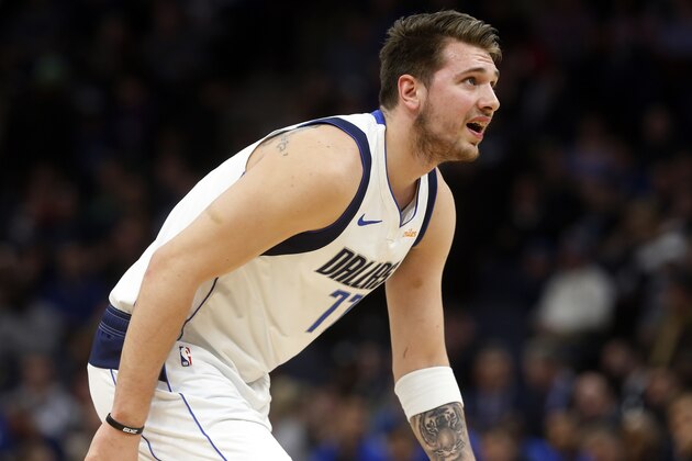 Dallas Mavericks' Luka Doncic of Slovenia plays against the Minnesota Timberwolves in an NBA basketball game Friday, Jan. 11, 2019, in Minneapolis. (AP Photo/Jim Mone)