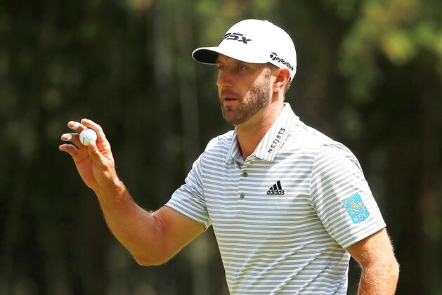 MEXICO CITY, MEXICO - FEBRUARY 23: Dustin Johnson of the United States acknowledges the crowd on the third green during the third round of World Golf Championships-Mexico Championship at Club de Golf Chapultepec on February 23, 2019 in Mexico City, Mexico. (Photo by Hector Vivas/Getty Images)