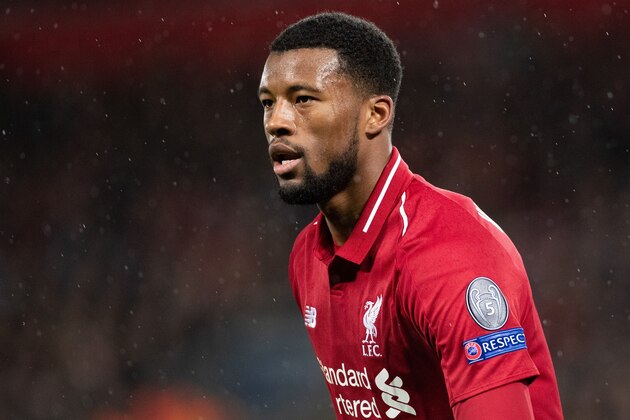 Georginio Wijnaldum of Liverpool FC during the UEFA Champions League round of 16 match between Liverpool FC and Bayern Munich at Anfield on February 19, 2019 in Liverpool, United Kingdom(Photo by VI Images via Getty Images)