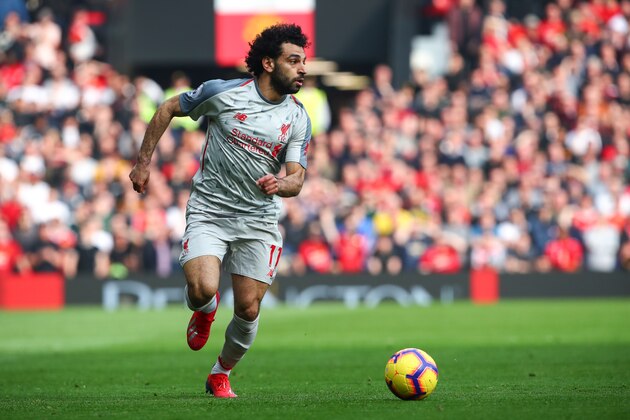 MANCHESTER, ENGLAND - FEBRUARY 24: Mohamed Salah of Liverpool during the Premier League match between Manchester United and Liverpool FC at Old Trafford on February 24, 2019 in Manchester, United Kingdom. (Photo by Robbie Jay Barratt - AMA/Getty Images)
