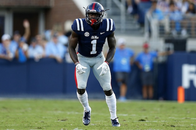OXFORD, MS - SEPTEMBER 15:  A.J. Brown #1 of the Mississippi Rebels runs during a game against the Alabama Crimson Tide at Vaught-Hemingway Stadium on September 15, 2018 in Oxford, Mississippi.  (Photo by Jonathan Bachman/Getty Images)