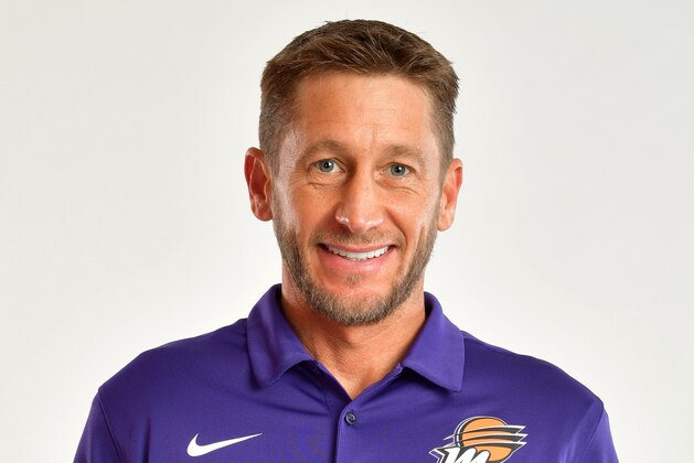 PHOENIX, AZ - MAY 14: Todd Troxel of the Phoenix Mercury poses for a head shot during Media Day on May 14, 2018, at Talking Stick Resort Arena in Phoenix, Arizona. NOTE TO USER: User expressly acknowledges and agrees that, by downloading and or using this Photograph, user is consenting to the terms and conditions of the Getty Images License Agreement. Mandatory Copyright Notice: Copyright 2018 NBAE (Photo by Barry Gossage/NBAE via Getty Images)
