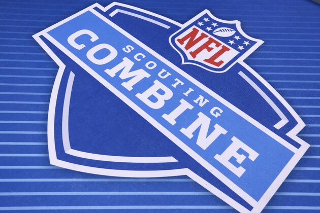 INDIANAPOLIS, IN - MARCH 03: General view of the official NFL combine logo during day three of the NFL Combine at Lucas Oil Stadium on March 3, 2017 in Indianapolis, Indiana. (Photo by Joe Robbins/Getty Images) *** Local Caption ***
