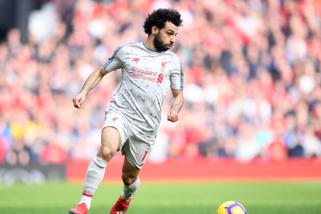 MANCHESTER, ENGLAND - FEBRUARY 24: Mohamed Salah of Liverpool runs with the ball during the Premier League match between Manchester United and Liverpool FC at Old Trafford on February 24, 2019 in Manchester, United Kingdom. (Photo by Laurence Griffiths/Getty Images)