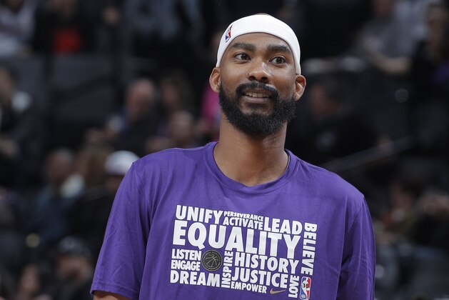 SACRAMENTO, CA - FEBRUARY 8: Corey Brewer #33 of the Sacramento Kings looks on during the game against the Miami Heat on February 8, 2019 at Golden 1 Center in Sacramento, California. NOTE TO USER: User expressly acknowledges and agrees that, by downloading and or using this photograph, User is consenting to the terms and conditions of the Getty Images Agreement. Mandatory Copyright Notice: Copyright 2019 NBAE (Photo by Rocky Widner/NBAE via Getty Images)