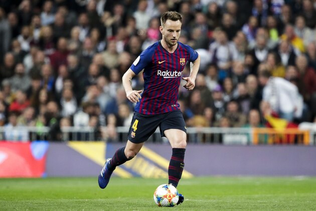 MADRID, SPAIN - FEBRUARY 27: Ivan Rakitic of FC Barcelona during the Spanish Copa del Rey  match between Real Madrid v FC Barcelona at the Santiago Bernabeu on February 27, 2019 in Madrid Spain (Photo by David S. Bustamante/Soccrates/Getty Images)