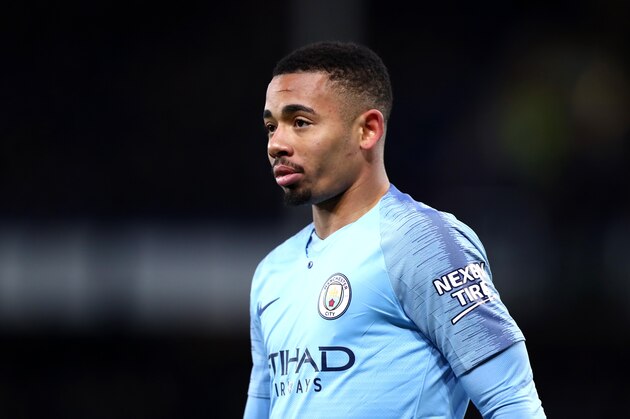 LIVERPOOL, ENGLAND - FEBRUARY 06: Gabriel Jesus of Manchester City looks on during the Premier League match between Everton FC and Manchester City at Goodison Park on February 6, 2019 in Liverpool, United Kingdom. (Photo by Chloe Knott - Danehouse/Getty Images)