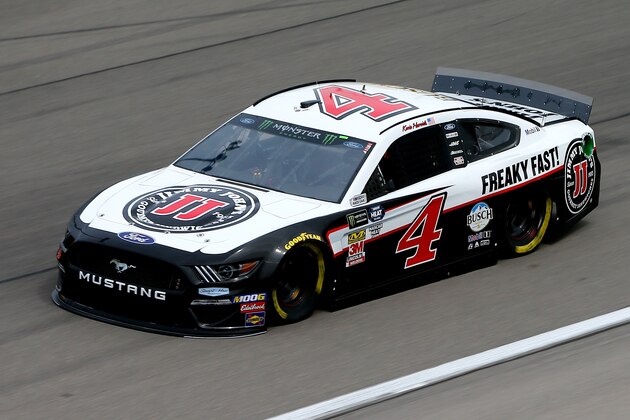 LAS VEGAS, NV - MARCH 01:  Kevin Harvick, driver of the #4 Jimmy John's Ford, during practice for the Monster Energy NASCAR Cup Series Pennzoil 400 at Las Vegas Motor Speedway on March 1, 2019 in Las Vegas, Nevada.  (Photo by Jonathan Ferrey/Getty Images)