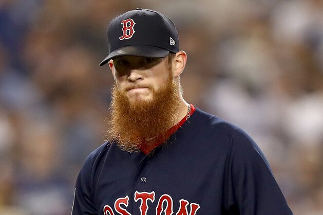 LOS ANGELES, CA - OCTOBER 26:  Craig Kimbrel #46 of the Boston Red Sox reacts after retiring the side in the ninth inning against the Los Angeles Dodgers in Game Three of the 2018 World Series at Dodger Stadium on October 26, 2018 in Los Angeles, California.  (Photo by Ezra Shaw/Getty Images)