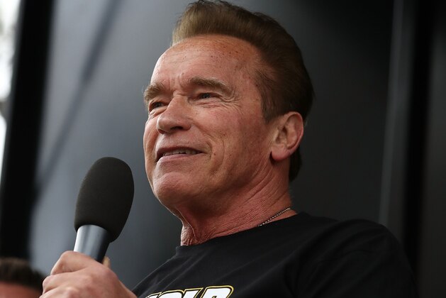 MELBOURNE, AUSTRALIA - MARCH 18:  Arnold Schwarzenegger starts the Run for the Kids charity run as part of the Arnold Sports Festival Australia at at the Alexander Gardens on March 18, 2018 in Melbourne, Australia.  (Photo by Robert Cianflone/Getty Images)