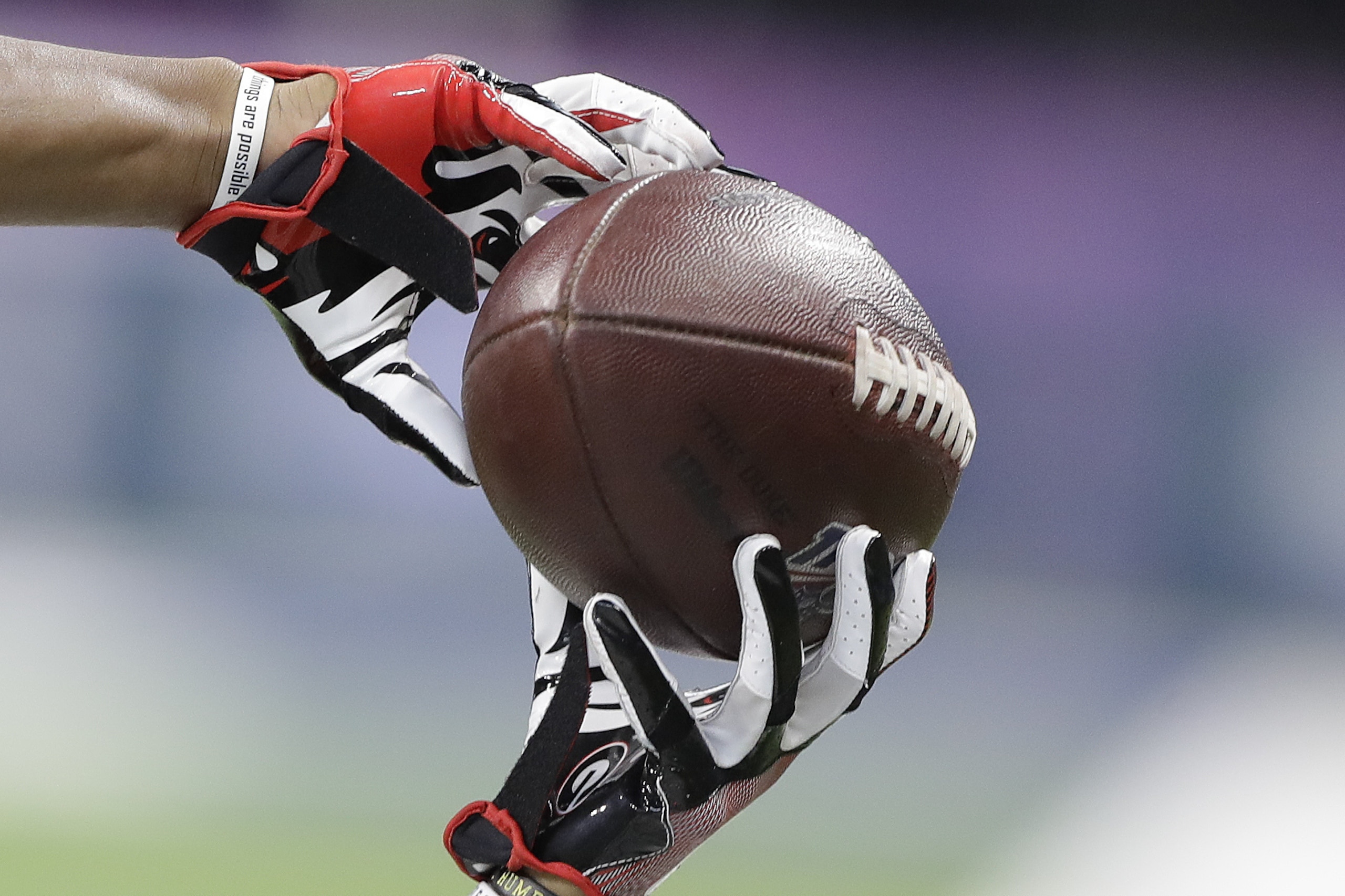 Georgia wide receiver Terry Godwin makes a catch during a drill during the NFL football scouting combine, Saturday, March 2, 2019, in Indianapolis. (AP Photo/Darron Cummings) Georgia wide receiver Terry Godwin makes a catch during a drill during the NFL football scouting combine, Saturday, March 2, 2019, in Indianapolis. (AP Photo/Darron Cummings)