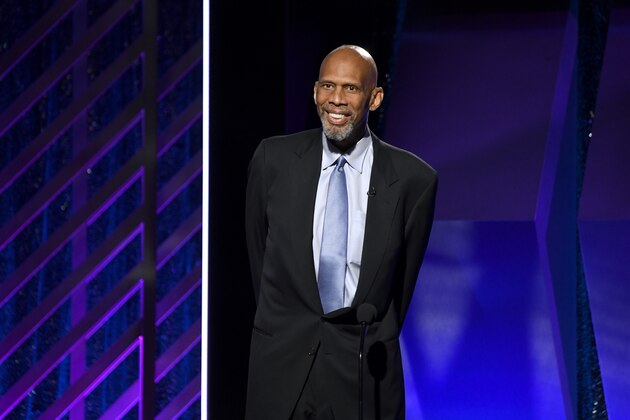 BEVERLY HILLS, CALIFORNIA - FEBRUARY 04:  Kareem Abdul-Jabbar speaks onstage at the 18th Annual AARP The Magazine's Movies For Grownups Awards at the Beverly Wilshire Four Seasons Hotel on February 04, 2019 in Beverly Hills, California. (Photo by Frazer Harrison/Getty Images)