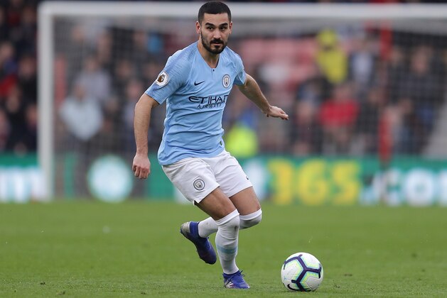 BOURNEMOUTH, ENGLAND - MARCH 02: Ilkay Gundogan of Manchester City in action during the Premier League match between AFC Bournemouth and Manchester City at Vitality Stadium on March 02, 2019 in Bournemouth, United Kingdom. (Photo by Richard Heathcote/Getty Images)