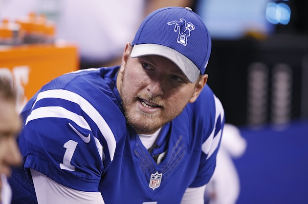 INDIANAPOLIS, IN - NOVEMBER 24: Pat McAfee #1 of the Indianapolis Colts looks on against the Pittsburgh Steelers during the game at Lucas Oil Stadium on November 24, 2016 in Indianapolis, Indiana. The Steelers defeated the Colts 28-7. (Photo by Joe Robbins/Getty Images)