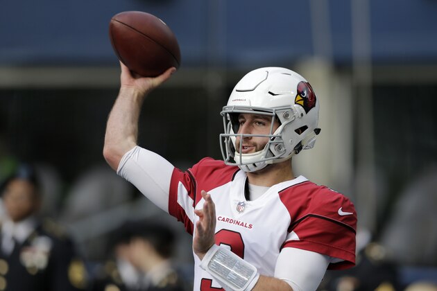 Arizona Cardinals quarterback Josh Rosen warms up before an NFL football game against the Seattle Seahawks, Sunday, Dec. 30, 2018, in Seattle. (AP Photo/John Froschauer)