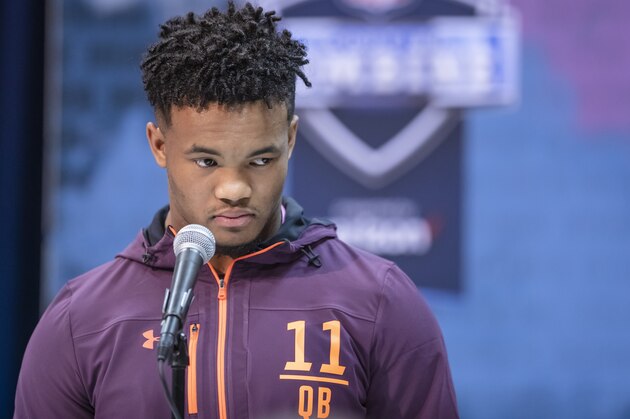 INDIANAPOLIS, IN - MARCH 1: Kyler Murray #QB11 of the Oklahoma Sooners is seen at the 2019 NFL Combine at Lucas Oil Stadium on March 1, 2019 in Indianapolis, Indiana. (Photo by Michael Hickey/Getty Images)