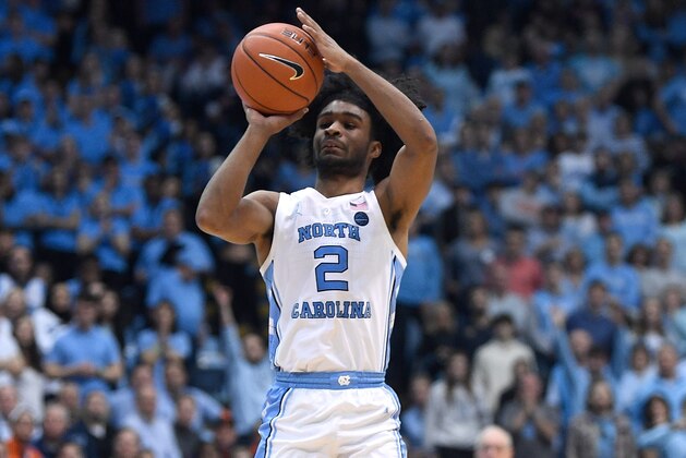 CHAPEL HILL, NORTH CAROLINA - FEBRUARY 26: Coby White #2 of the North Carolina Tar Heels shoots against the Syracuse Orange during their game at the Dean Smith Center on February 26, 2019 in Chapel Hill, North Carolina. North Carolina won 93-85. (Photo by Grant Halverson/Getty Images)