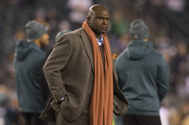 PHILADELPHIA, PA - DECEMBER 03: ESPN commentator Booger McFarland walks off the field prior to the game between the Washington Redskins and Philadelphia Eagles at Lincoln Financial Field on December 3, 2018 in Philadelphia, Pennsylvania. (Photo by Mitchell Leff/Getty Images)