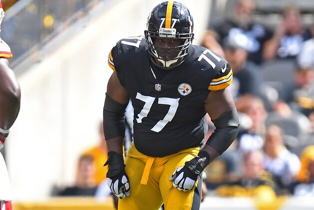 PITTSBURGH, PA - SEPTEMBER 16:  Marcus Gilbert #77 of the Pittsburgh Steelers in action during the game against the Kansas City Chiefs at Heinz Field on September 16, 2018 in Pittsburgh, Pennsylvania. (Photo by Joe Sargent/Getty Images)
