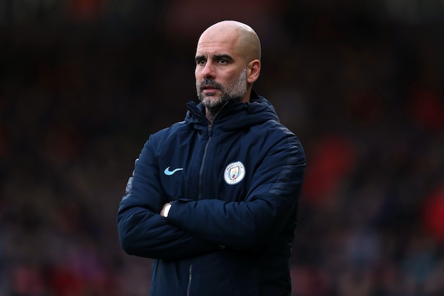 BOURNEMOUTH, ENGLAND - MARCH 02: Pep Guardiola the head coach / manager of Manchester City  during the Premier League match between AFC Bournemouth and Manchester City at Vitality Stadium on March 02, 2019 in Bournemouth, United Kingdom. (Photo by Catherine Ivill/Getty Images)