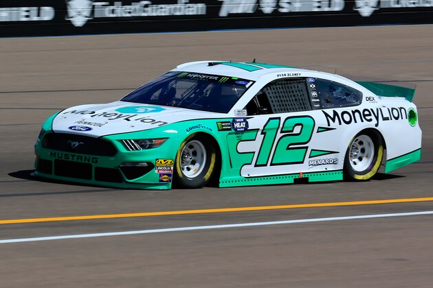 AVONDALE, AZ - MARCH 08: Ryan Blaney, driver of the #12 MoneyLion Ford, practices for the Monster Energy NASCAR Cup Series TicketGuardian 500 at ISM Raceway on March 8, 2019 in Avondale, Arizona.  (Photo by Daniel Shirey/Getty Images)